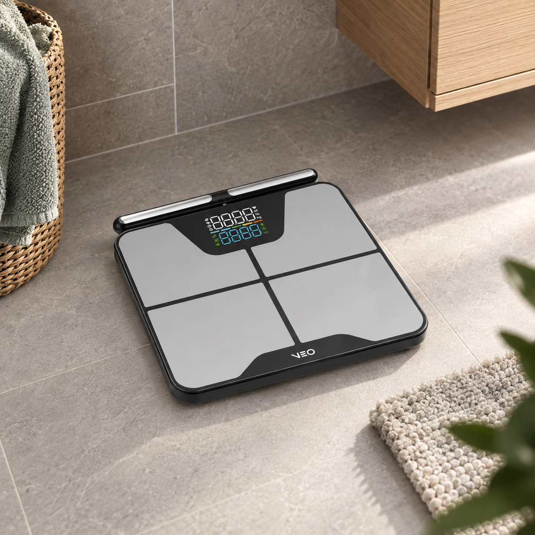 VEO Fit scale and towel
